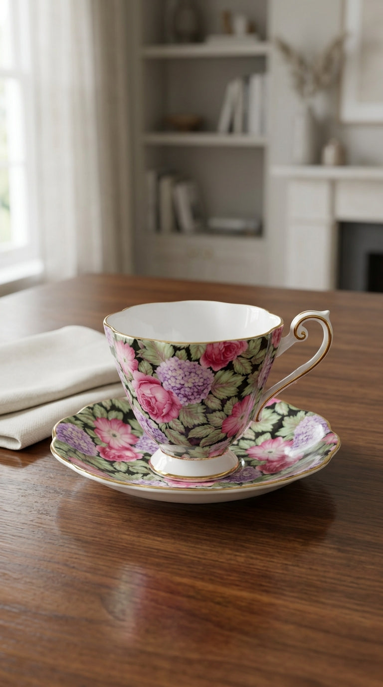 Royal Standard England Floral Fine Bone China Tea Cup and Saucer Set