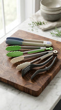 4-Piece Multi-Functional Silicone and Stainless Steel Kitchen Tongs Set