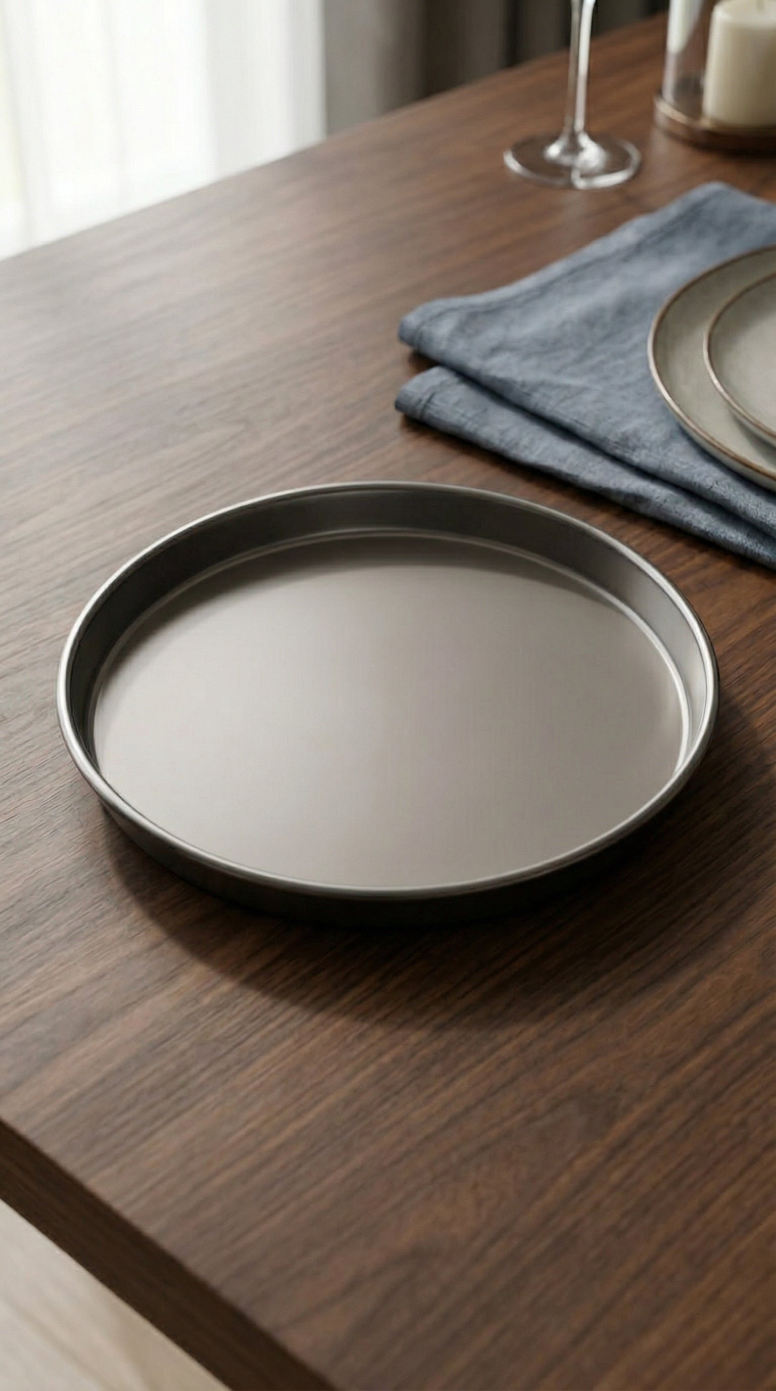 Set of Premium Non-Stick Round Carbon Steel Baking Pan for Cakes and Pizza