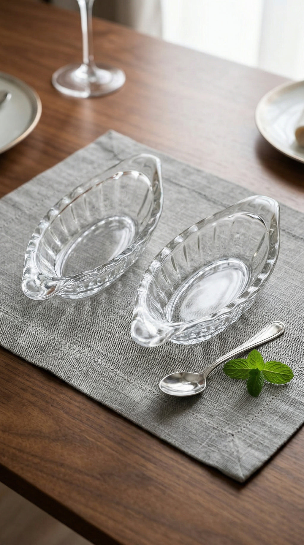 Premium Glass Banana Split Boat Bowls for Dessert and Ice Cream Set of 2