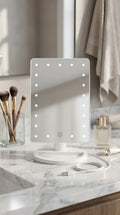 Lightweight Portable Tabletop Makeup Mirror with 21 LED Dimmable Bulbs