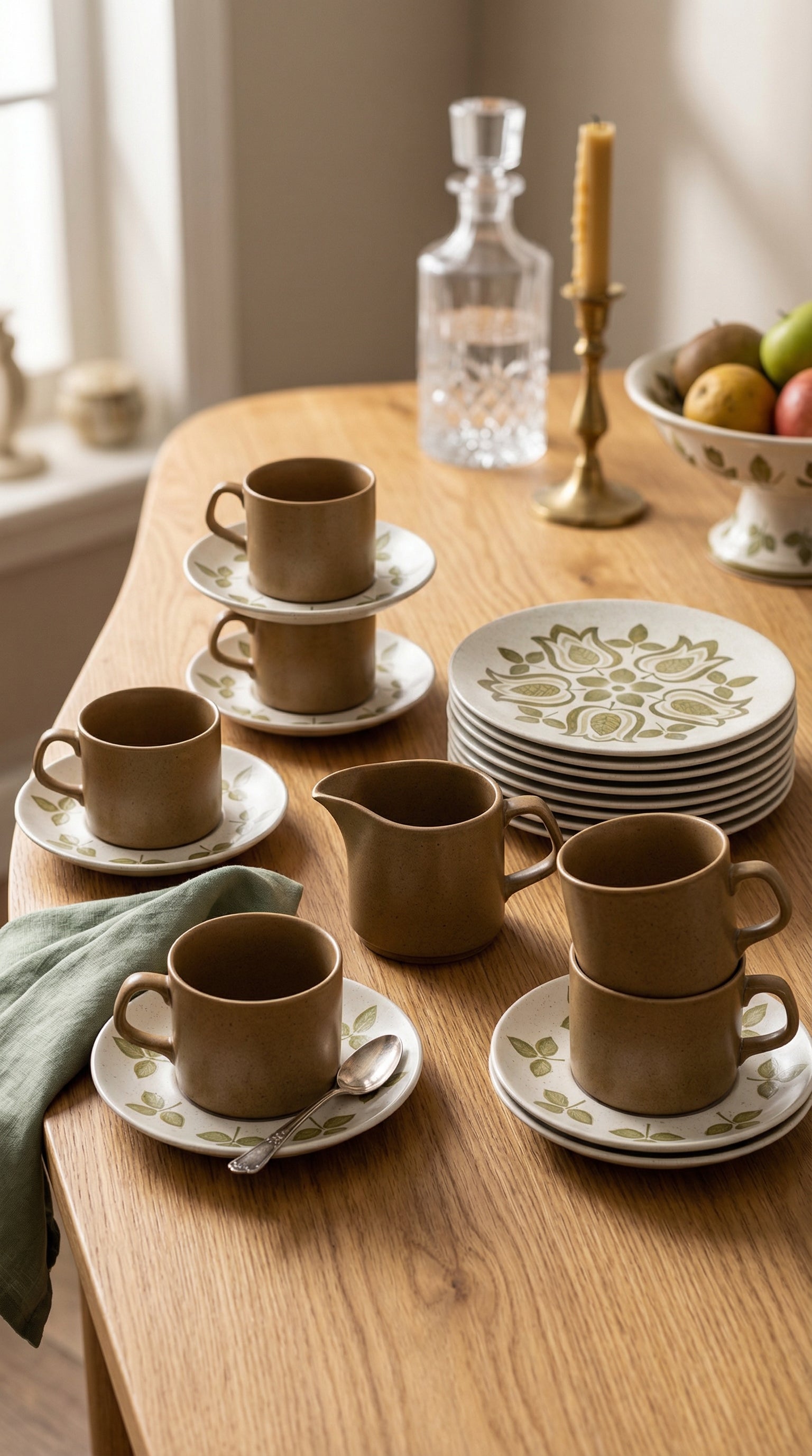 Vintage Floral 23-Piece Ceramic Tea and Snack Set with Milk Pitcher
