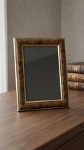 Premium Burl Wood Grain Finish Decorative Tabletop Photo Frame