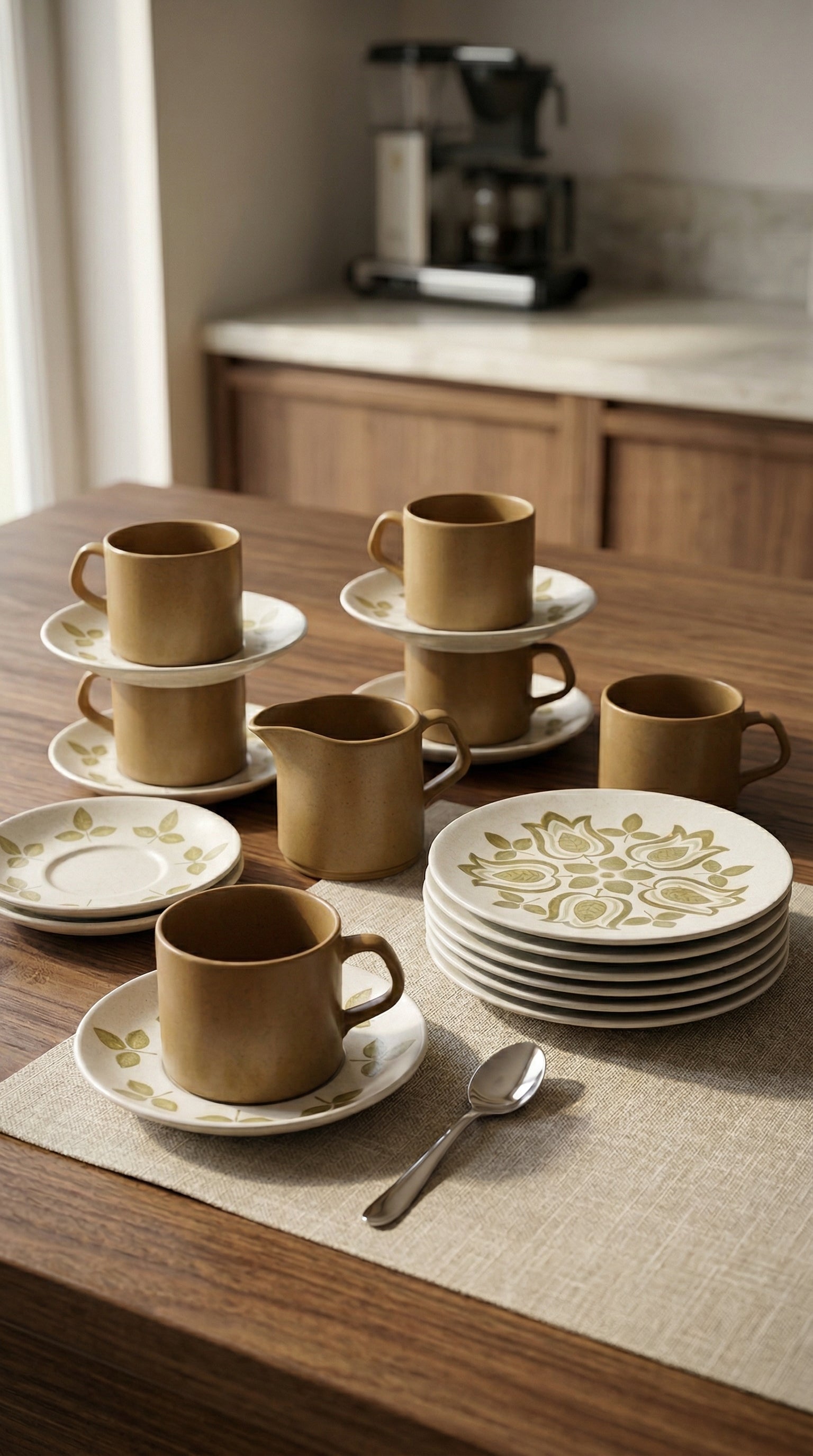 Vintage Floral 23-Piece Ceramic Tea and Snack Set with Milk Pitcher