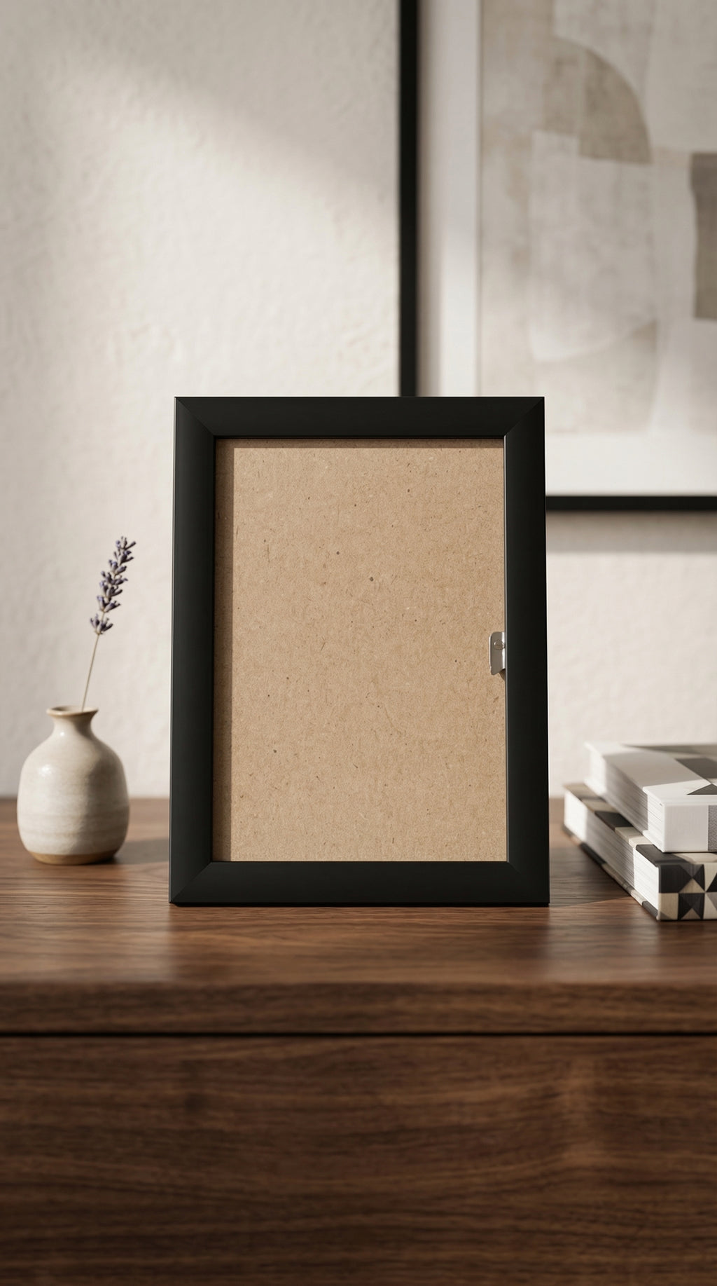 Modern Black Wood Grain Finish 4x6 Photo Frame for Desktop Decor