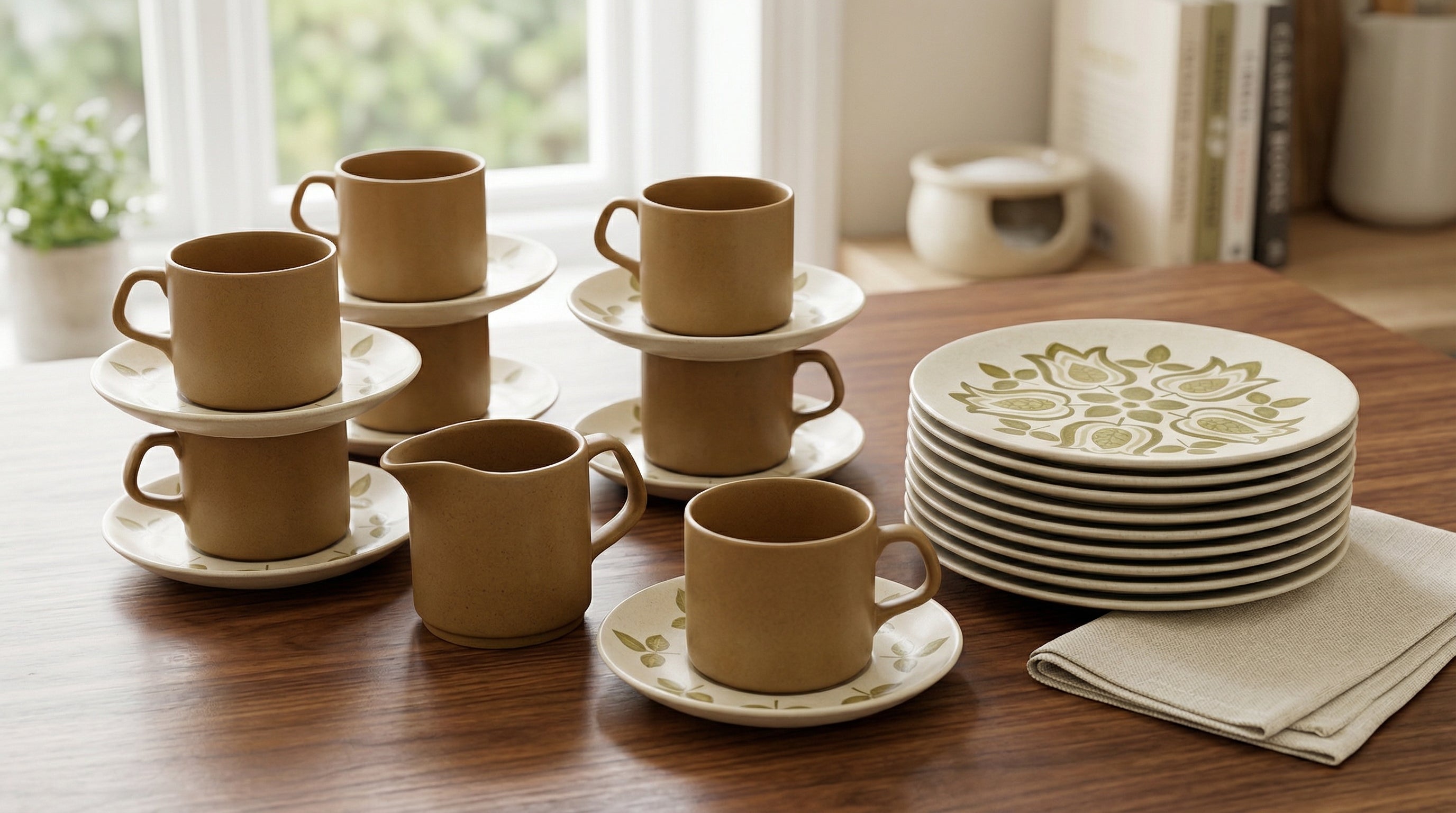 Vintage Floral 23-Piece Ceramic Tea and Snack Set with Milk Pitcher
