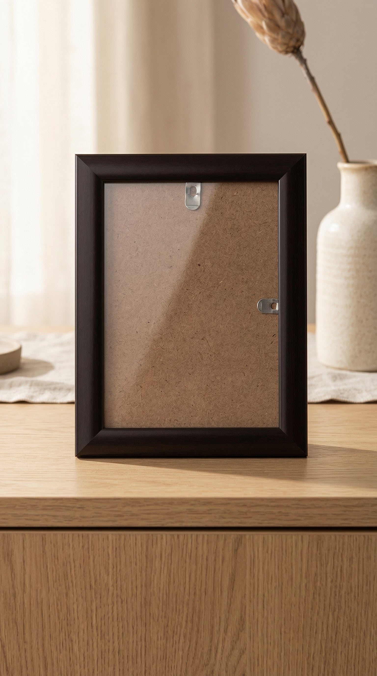 Modern Black Wood Grain Finish 4x6 Photo Frame for Desktop Decor