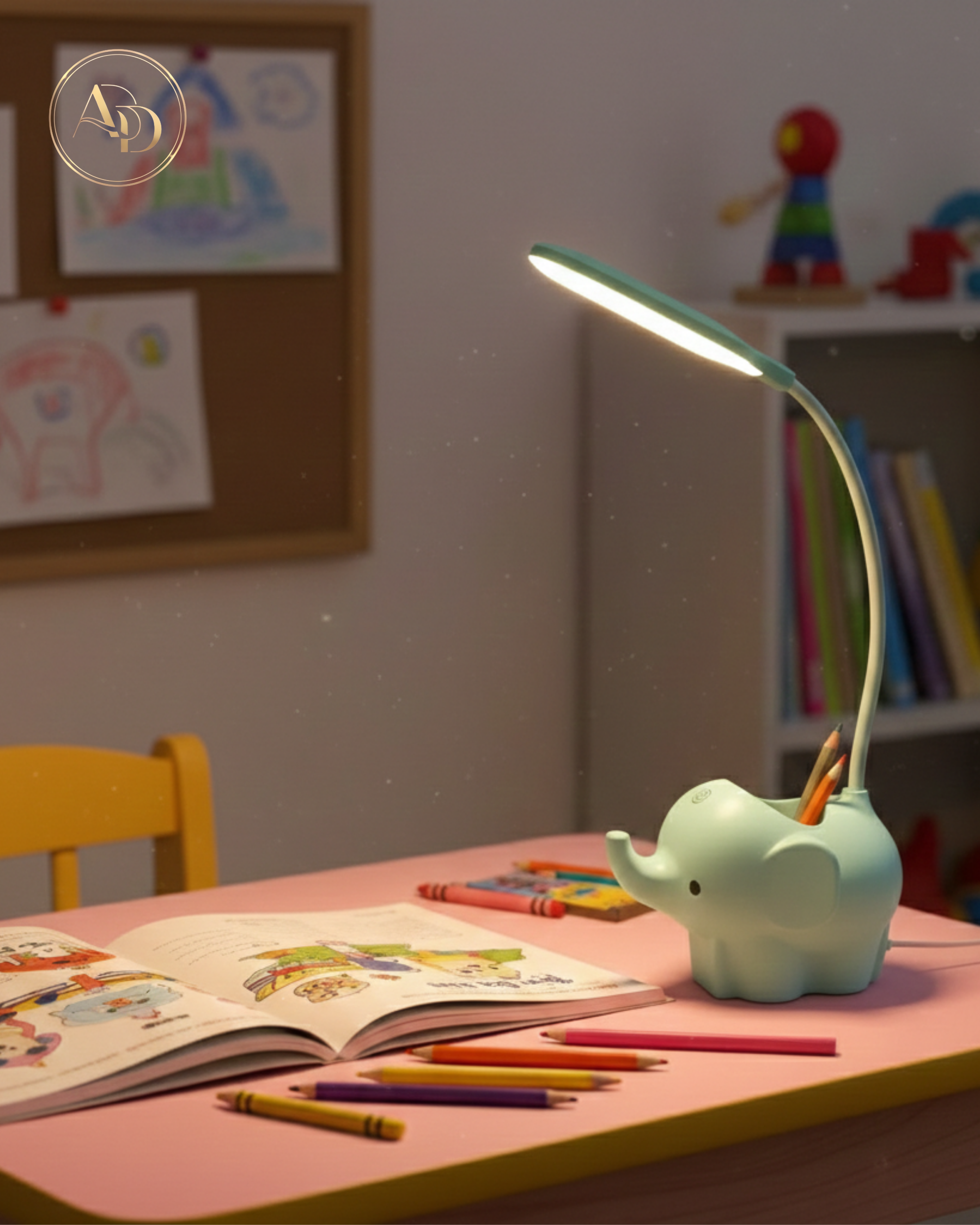 Elephant Kids Study Lamp