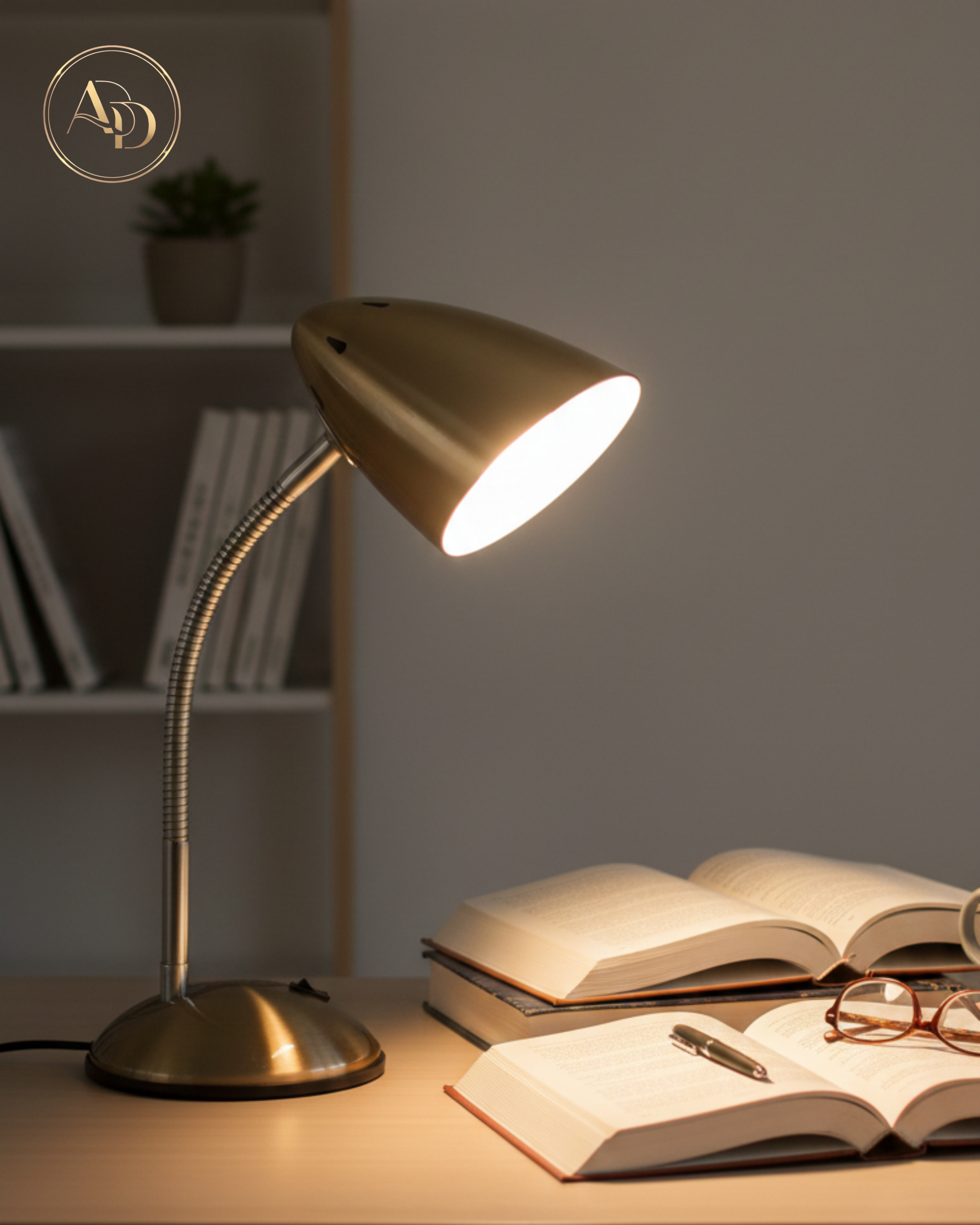 Elegant Gold Flexi Study Table Lamp