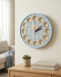 Baby First Year Keepsake Wall Clock with 12 Month Photo Frames for Nursery